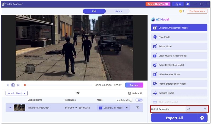 Ajustar a resolução de saída