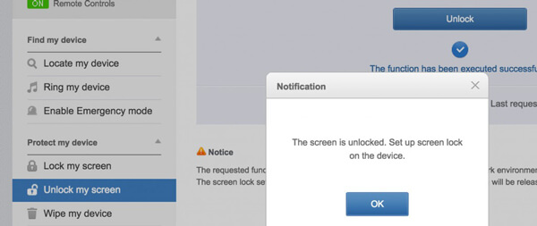 Notificação desbloqueada