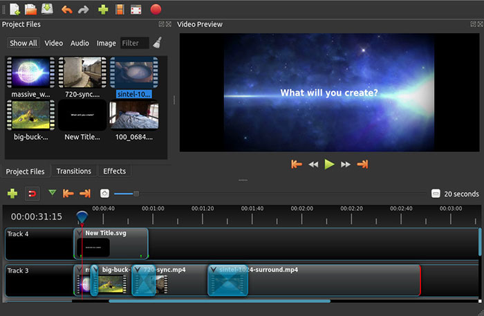 Editor de vídeo Openshot