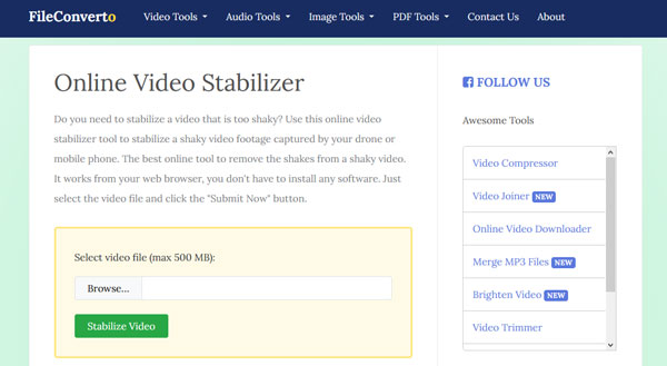 Estabilizador de vídeo on-line