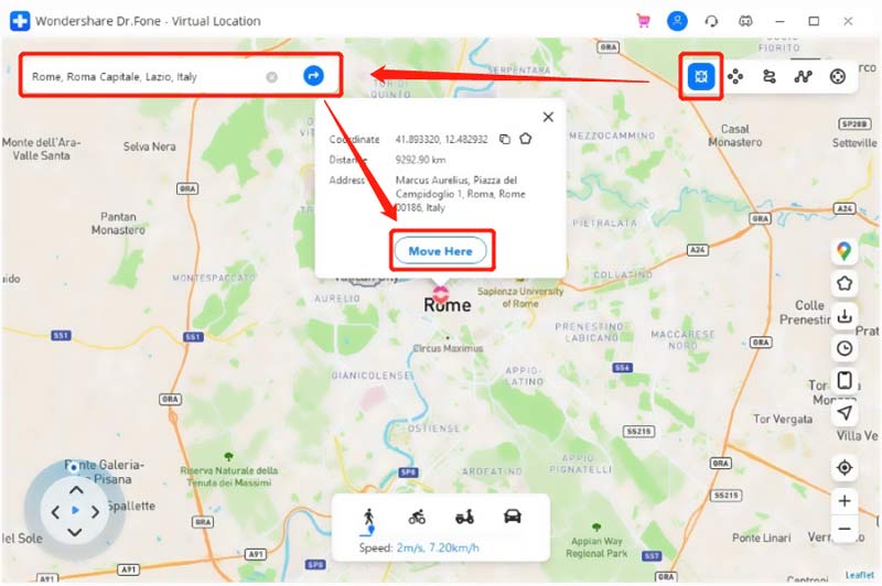 Use a localização virtual do Dr Fone para falsificar a localização do GPS
