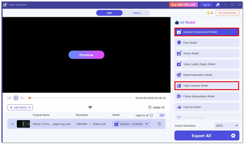 Selecione Melhoria Geral