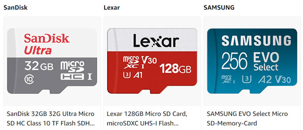 Cartão SanDisk TF Cartão Lexar Micro SD