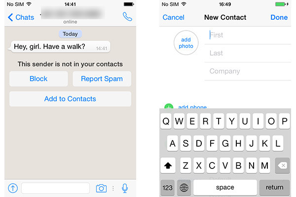 Adicionar novos contatos ao WhatsApp do iPhone