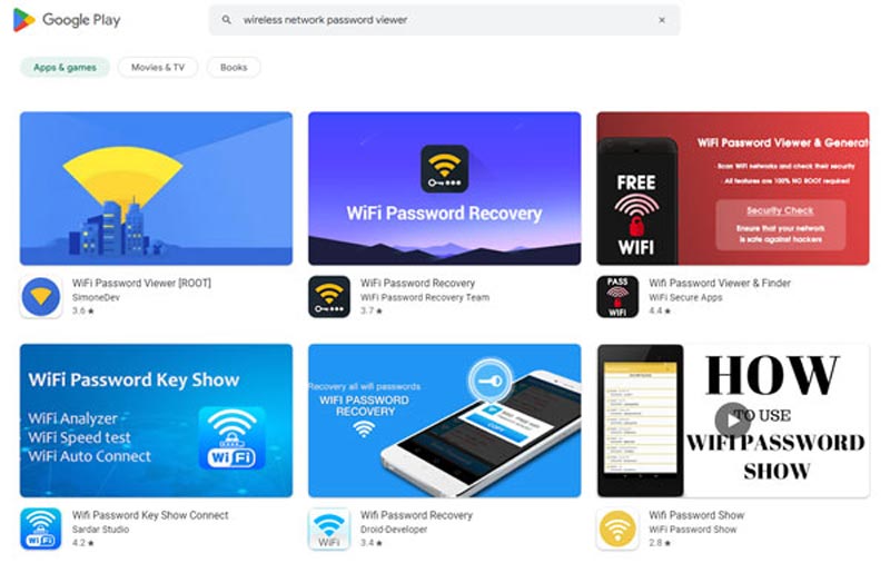 Aplicativos de visualização de senha Wi-Fi para Android