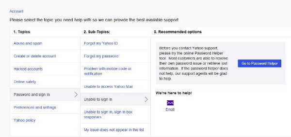 Enviar ID do Yahoo