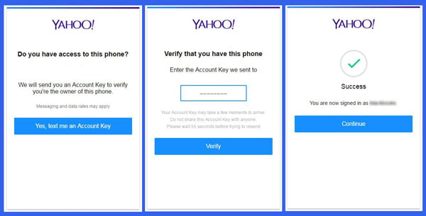 Login do Yahoo Messenger a partir de um dispositivo móvel