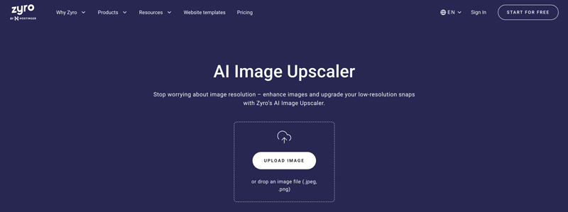 O que é o Zyro AI Image Upscaler