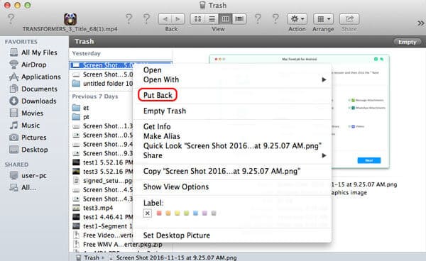 Recuperar arquivos excluídos do Mac da lixeira