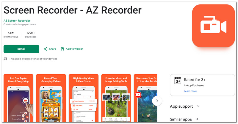 AZ Screen Recorder para Android
