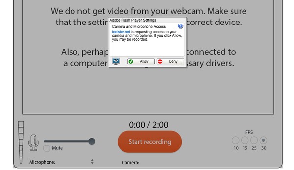 Gravador de vídeo de webcam on-line