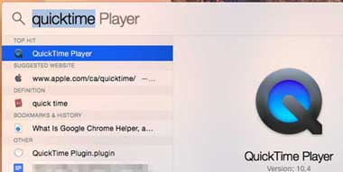 Aplicativo gravador de tela - QuickTime Player