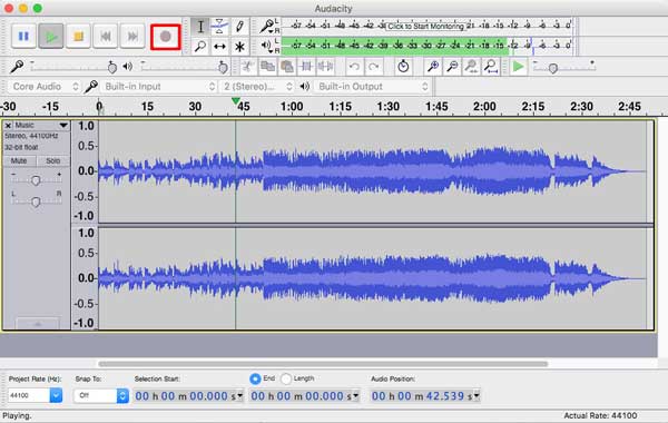 Grave áudio com o Audacity