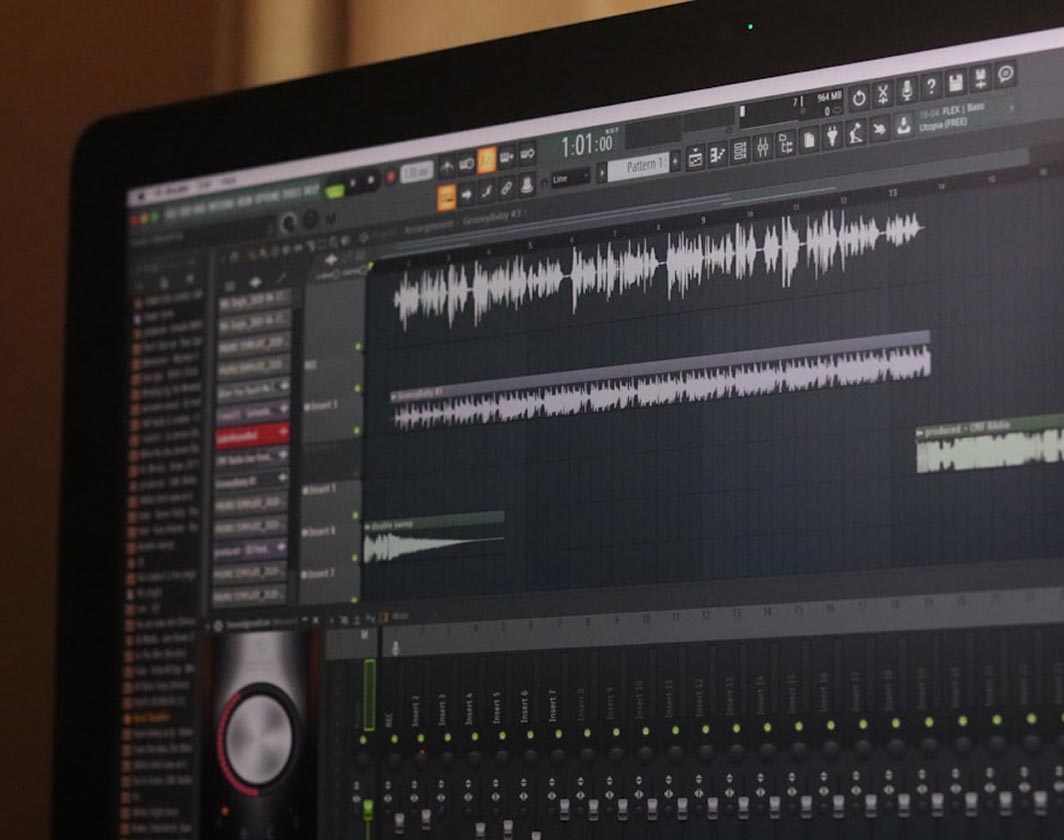 Sistema de gravação, faixa de voz e edição.