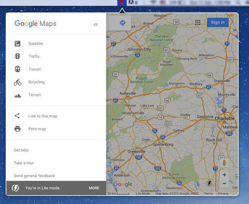 Captura de tela do Google Maps no Mac