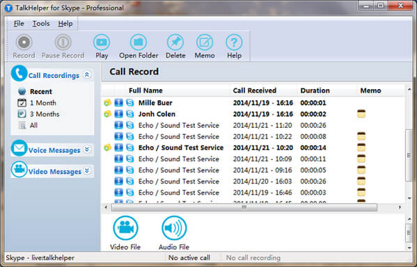 Gravador de chamadas Skype TalkHelper