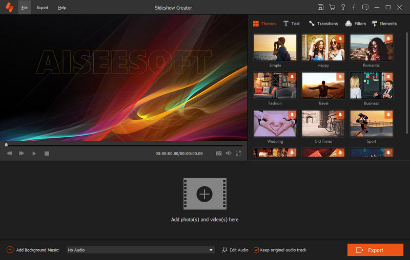 Inicie o Aiseesoft Slideshow Creator