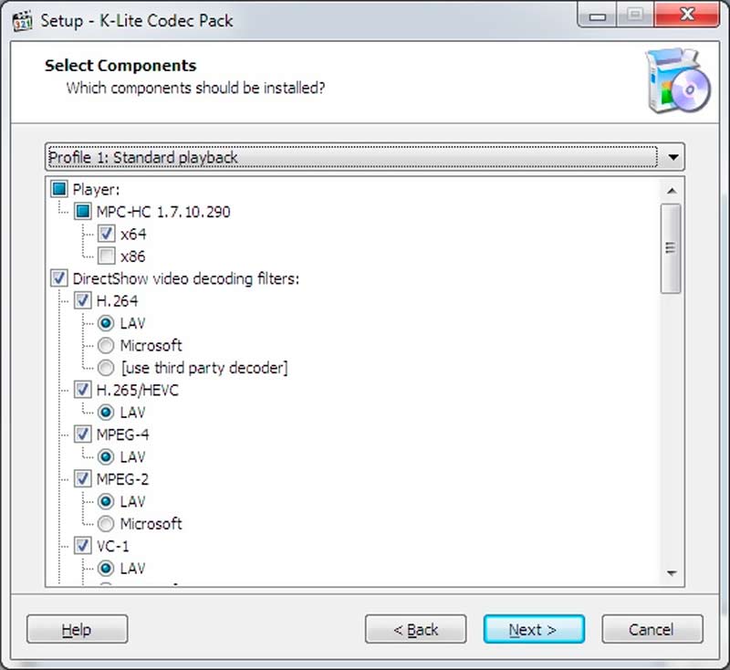 Instale o pacote de codecs K Lite no Windows