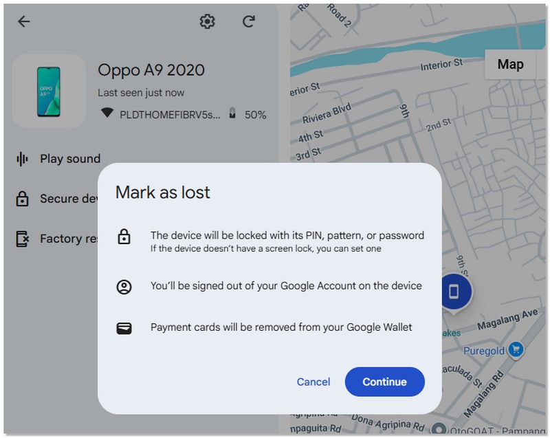 Confirme a reinicialização.
