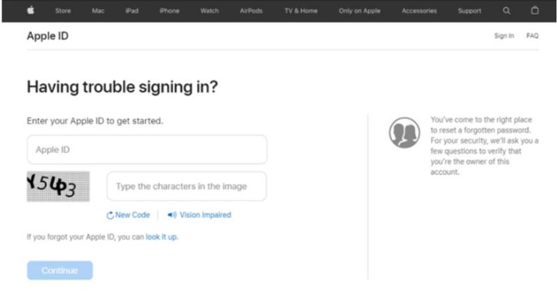 Digite o ID Apple