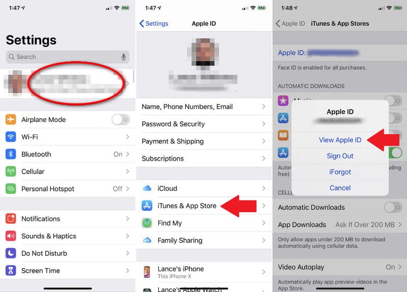 Configurações iTunes App Store Verificar assinatura