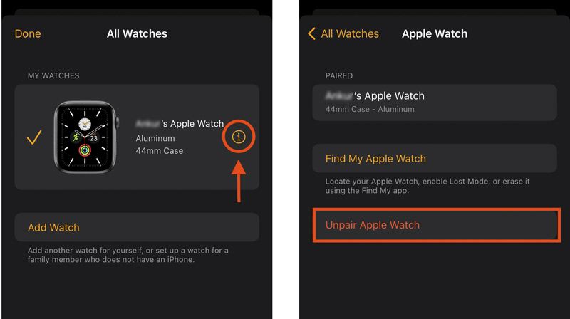 Desemparelhar Apple Watch com iPhone