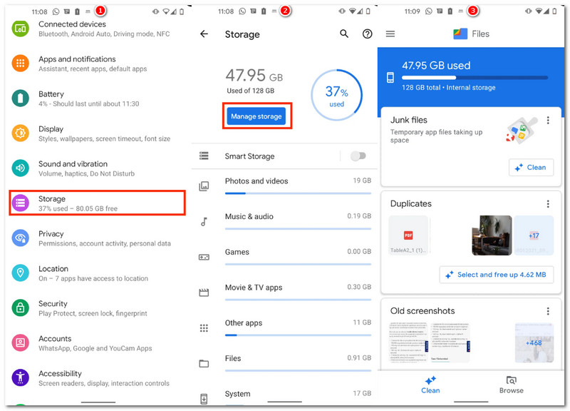 Libere espaço de armazenamento nas configurações (Correção)