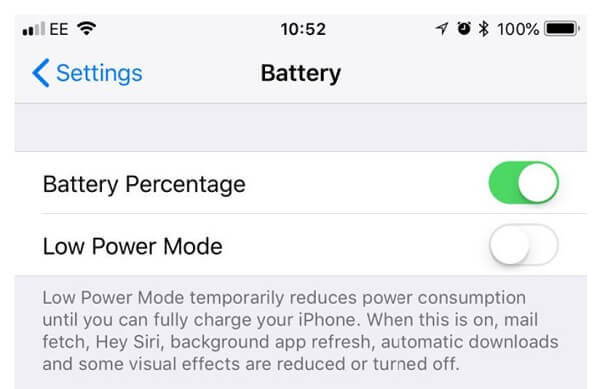 Definir porcentagem da bateria