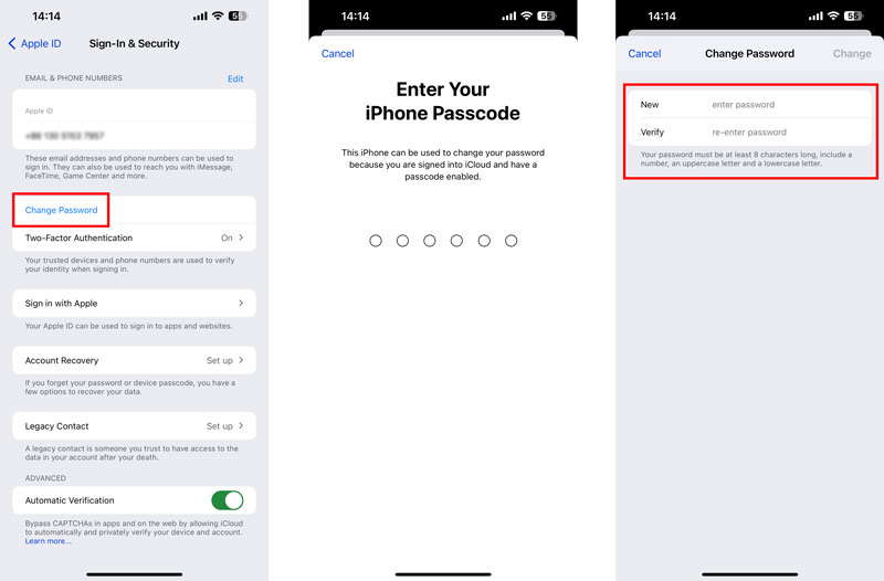 Alterar a senha do ID Apple no iPhone