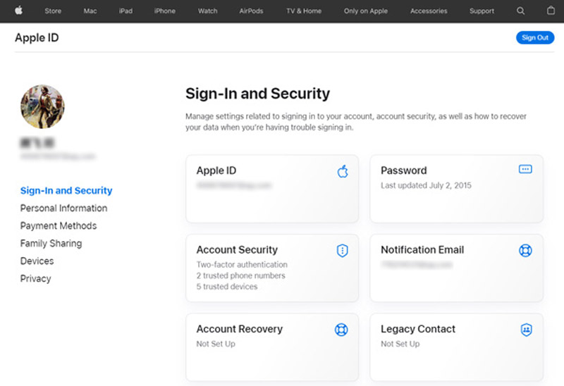 Login e segurança do ID Apple