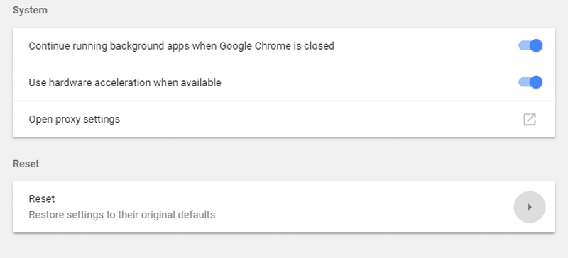 Redefinir as configurações do Chrome