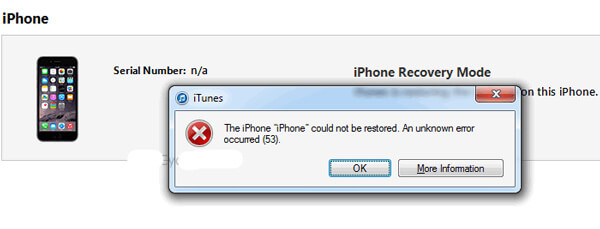 Erro no iPhone 53