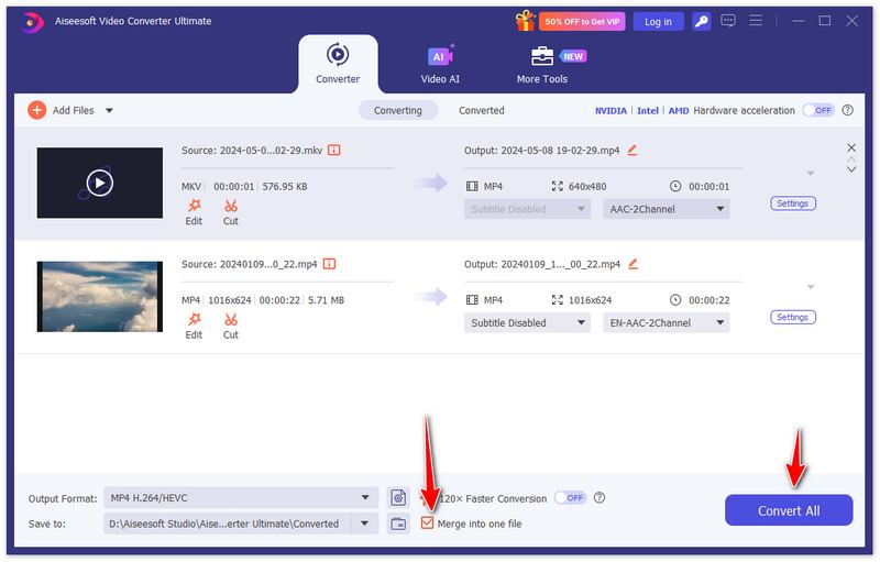 Converter mesclagem em uma única opção.
