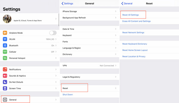 Redefinir todas as configurações do iPhone