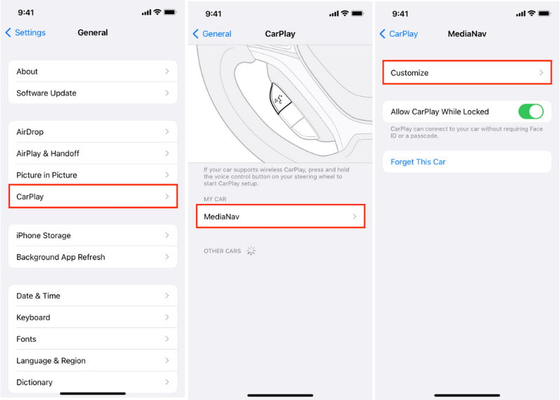 Configurações Geral CarPlay Ativar