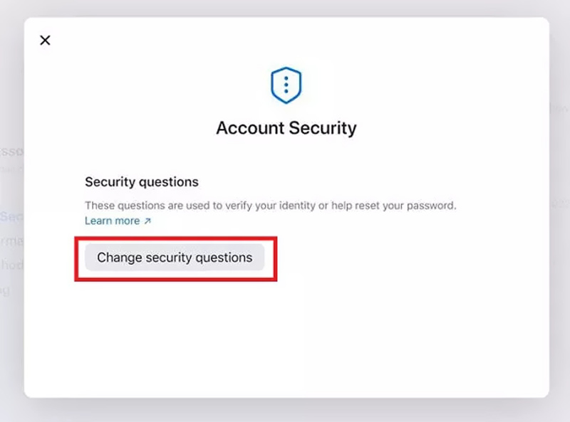 Alterar perguntas de segurança do ID Apple