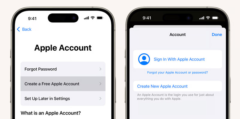 Crie uma nova conta gratuita da Apple.