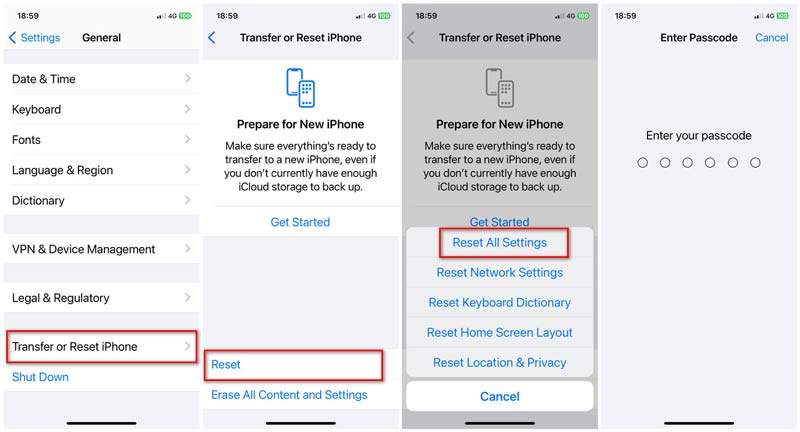 Redefinir todas as configurações do iPhone