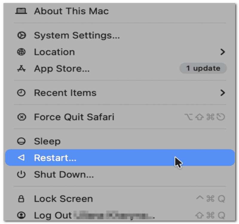 Restart The Mac