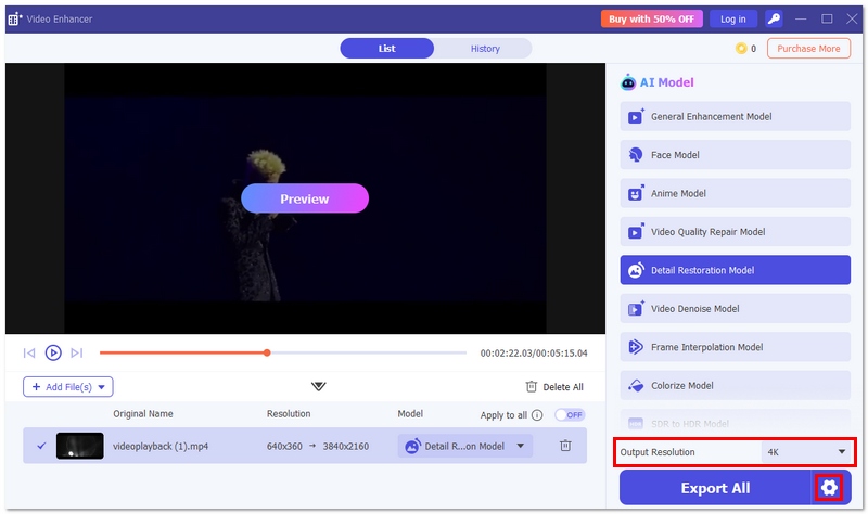 Ajustar formato e resolução