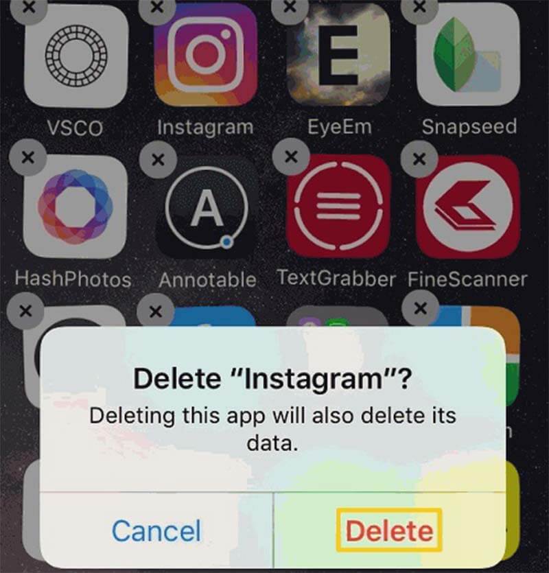 Reinstalar o Instagram