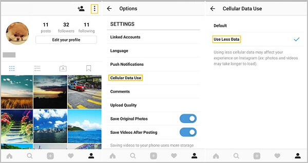 Instagram usa menos dados
