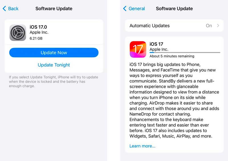 Atualize o iPhone para iOS 17 manualmente