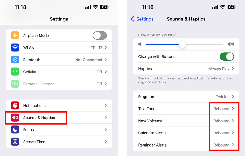 iOS 17 Nova recuperação de som de notificação