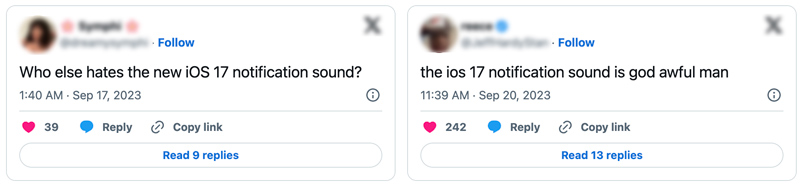 Críticas sobre o novo som de notificação do iOS 17