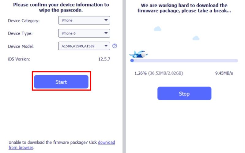 Download do pacote de firmware