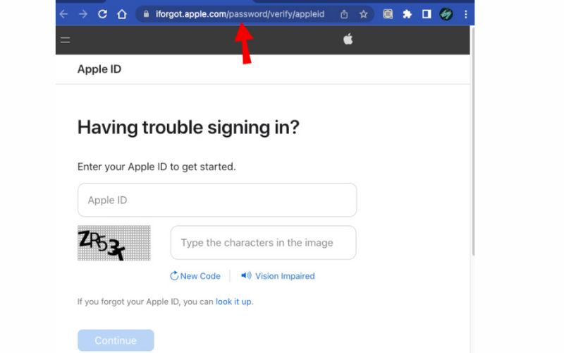 Digite o ID Apple