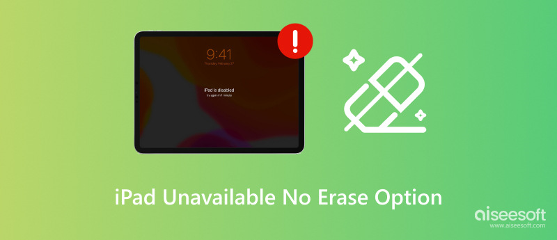 iPad indisponível, sem opção de apagar
