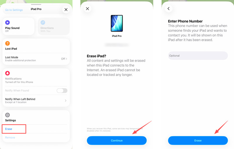 Apagar iPad no app Buscar