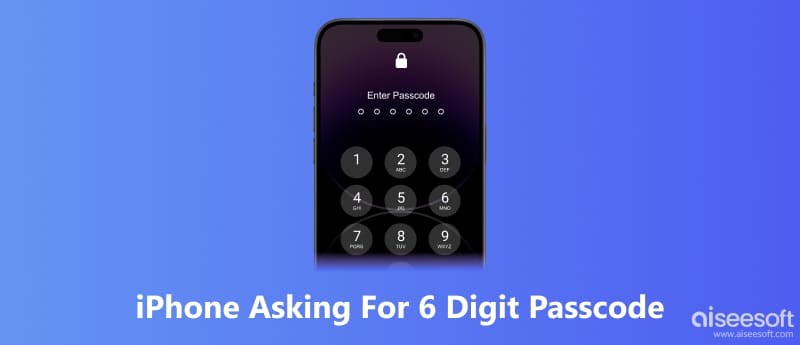 O iPhone está solicitando um código de acesso de 6 dígitos.